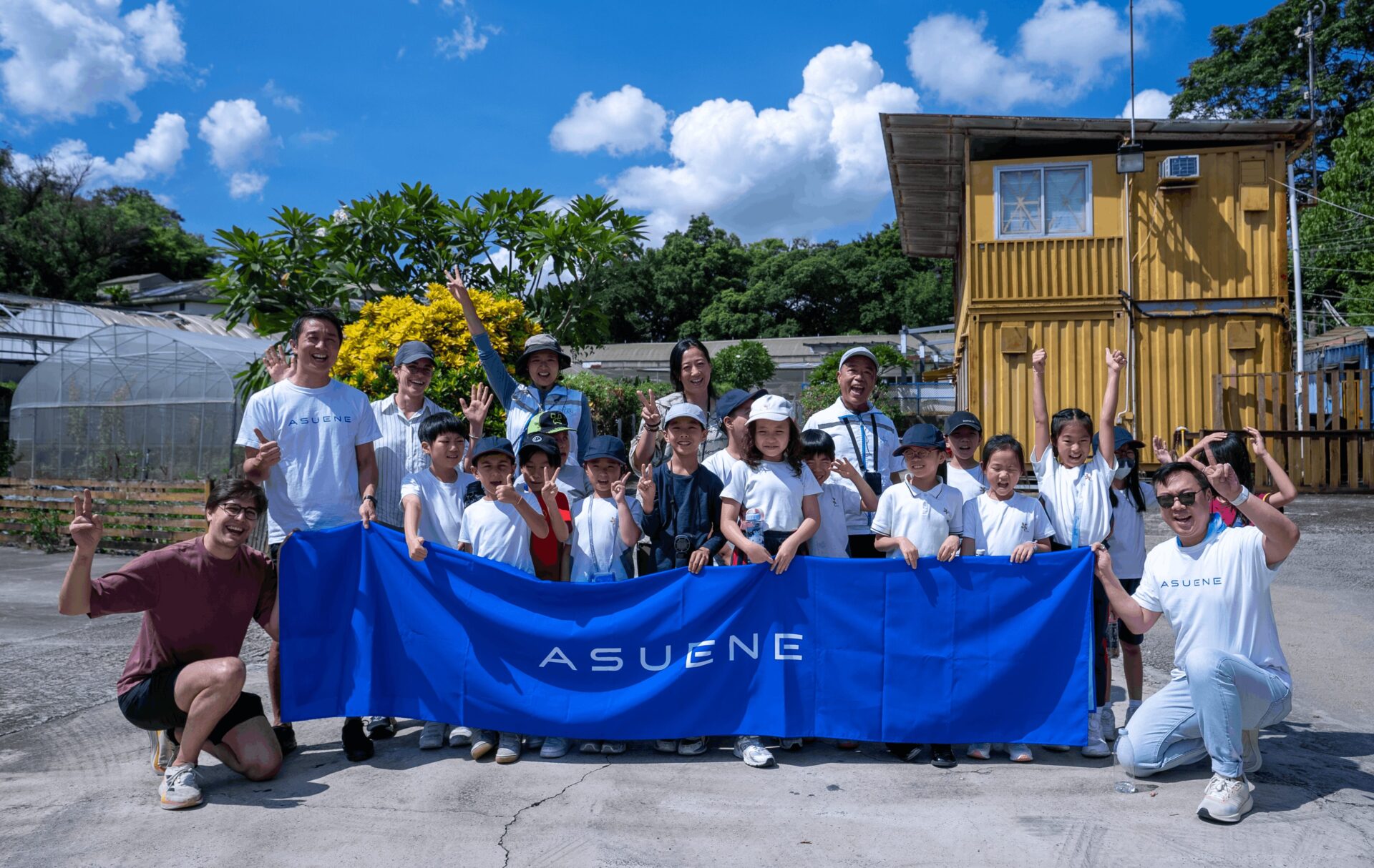 Around 40 bamboo plants were planted in Hong Kong